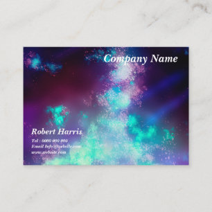 Stars Night Sky Midnight Neon Lights  Business Card
