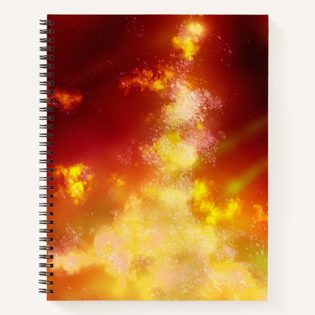 Stars Night Sky Midnight Orange Milky Way  Notebook (Front)