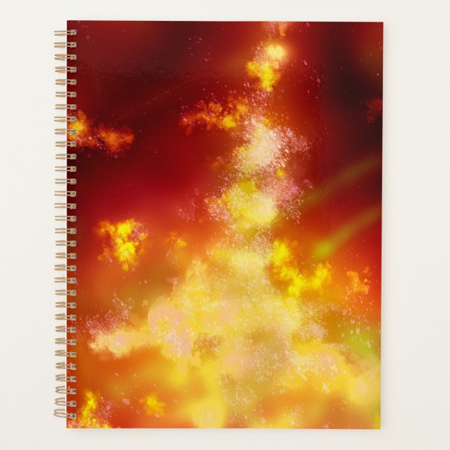 Stars Night Sky Midnight orangen Milky Way  Planner (Front)