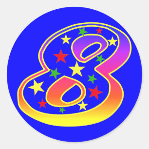 Stars Number 8 Stickers