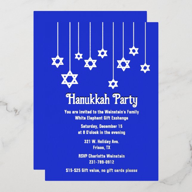 Stars of David Hanukkah Party (Front/Back)
