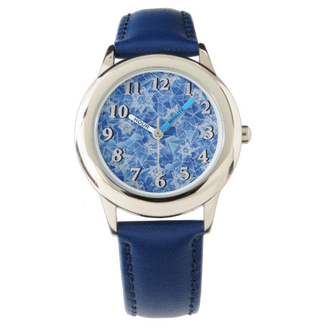 Stars of David Stained Glass Watch (Front)