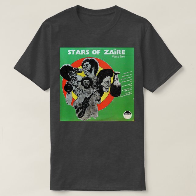 Stars Of Zaire FadedStyle African Vinyl Record Gif T-Shirt (Design Front)