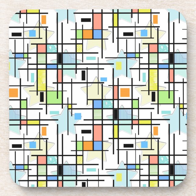 Stars on a chequered background. coaster (Front)