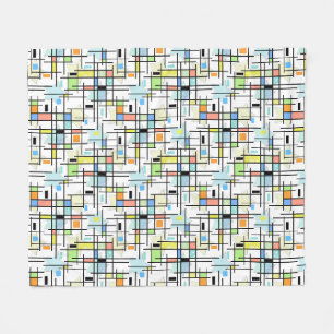 Stars on a chequered background. fleece blanket