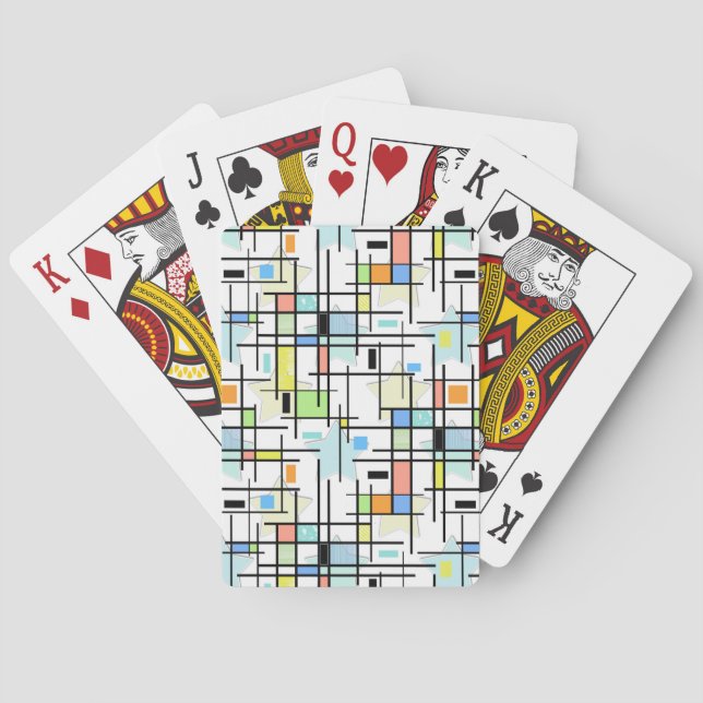 Stars on a chequered background. playing cards (Back)