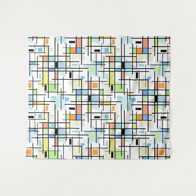 Stars on a chequered background. tapestry (Front (Horizontal))