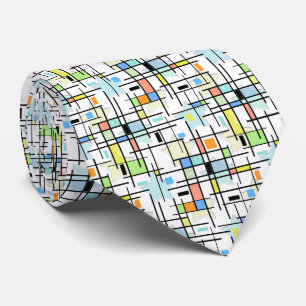 Stars on a chequered background. tie