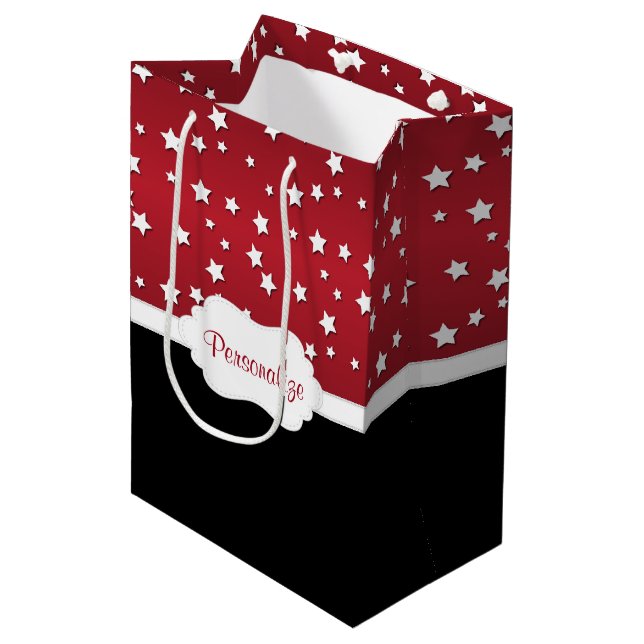 Stars on a Classy Red Background Medium Gift Bag (Front Angled)