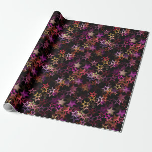 Stars on Black Wrapping Paper