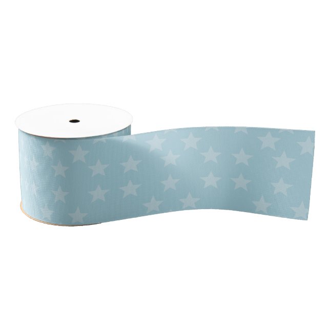 Stars on Blue Grosgrain Ribbon (Spool)