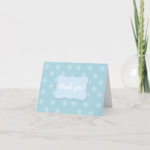 Stars on Blue Monogram or Name Custom Thank You Card