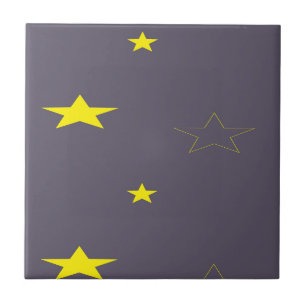 Stars on charcoal colour ceramic tile