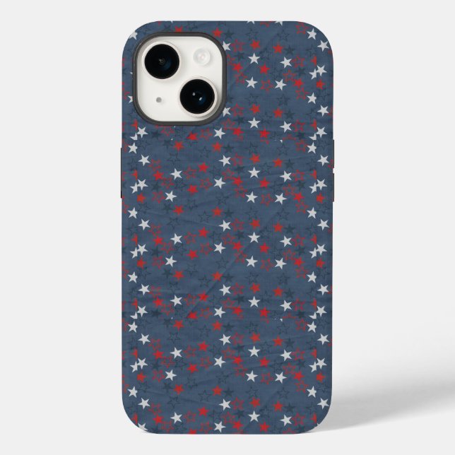 Stars On Denim Blue Case-Mate iPhone Case (Back)