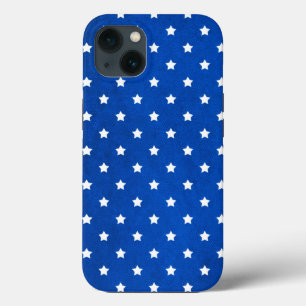 Stars on Digital Fabric Texture by Shirley Taylor iPhone 13 Case