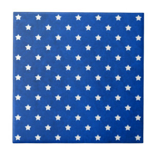 Stars on Digital Fabric Texture by Shirley Taylor Tile