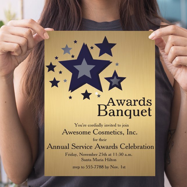 Stars on Gold Business Event Party Invite (Creator Uploaded)