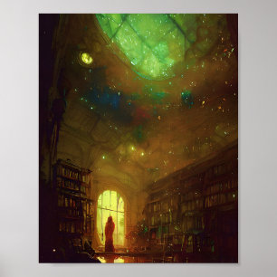 Stars on library ceiling poster