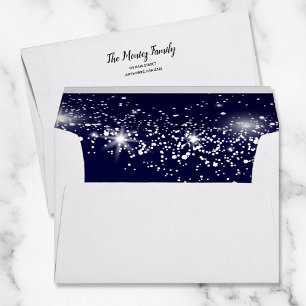 Stars on Navy Blue 5 x 7 Return Address Envelope