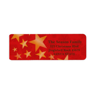 Stars on red Holiday Address Label Return Address Label