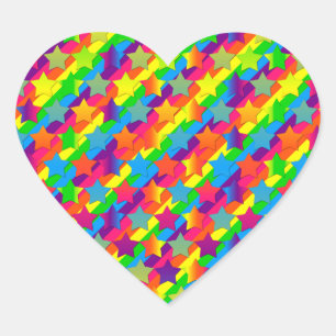 Stars on Stripes-Heart Shaped Stickers