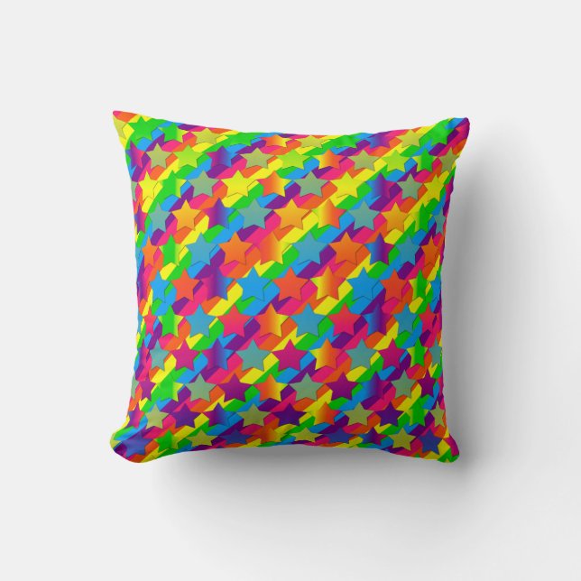 Stars on Stripes-Square Throw Pillow (Front)