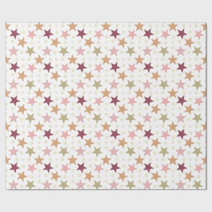 Stars on White Wrapping Paper