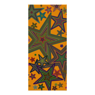 Stars, Orange background Rack Card