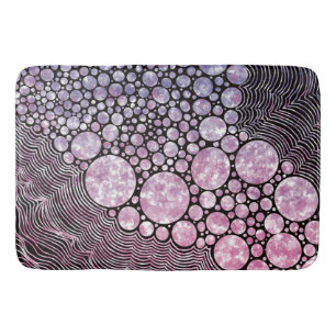 Stars orbs and circles abstract design  bath mat