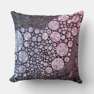 Stars orbs and circles abstract design cushion