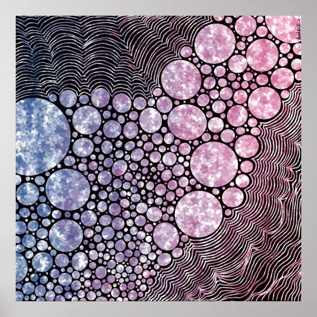 Stars orbs and circles abstract design  poster (Front)