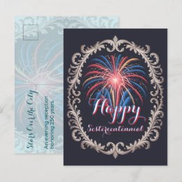 Stars Over the City • 1776–2026 Reception Invite Postcard