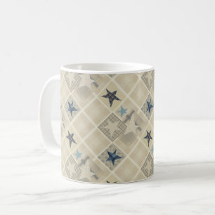 Stars , patchwork coffee mug