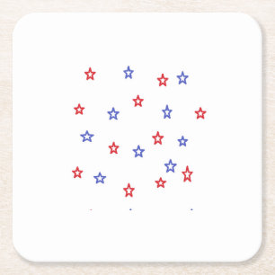 Stars Patriotic Party Square Paper Coaster