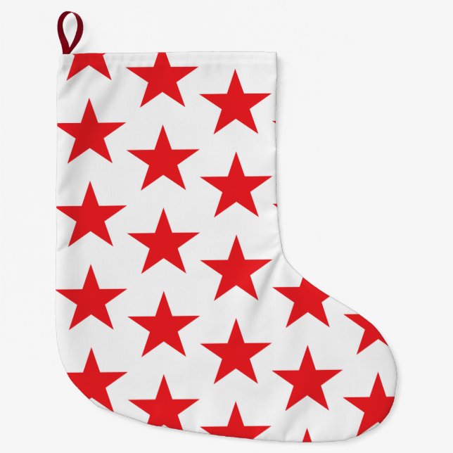 Stars Pattern 14 Large Christmas Stocking (Front)
