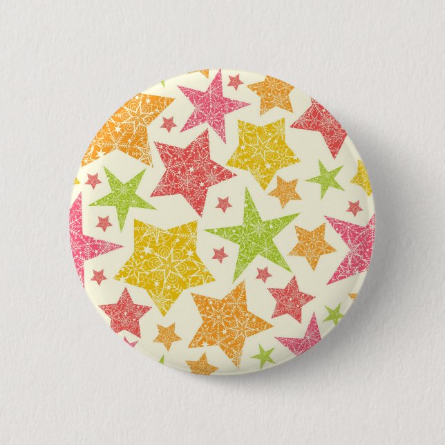 Stars pattern 6 cm round badge (Front)
