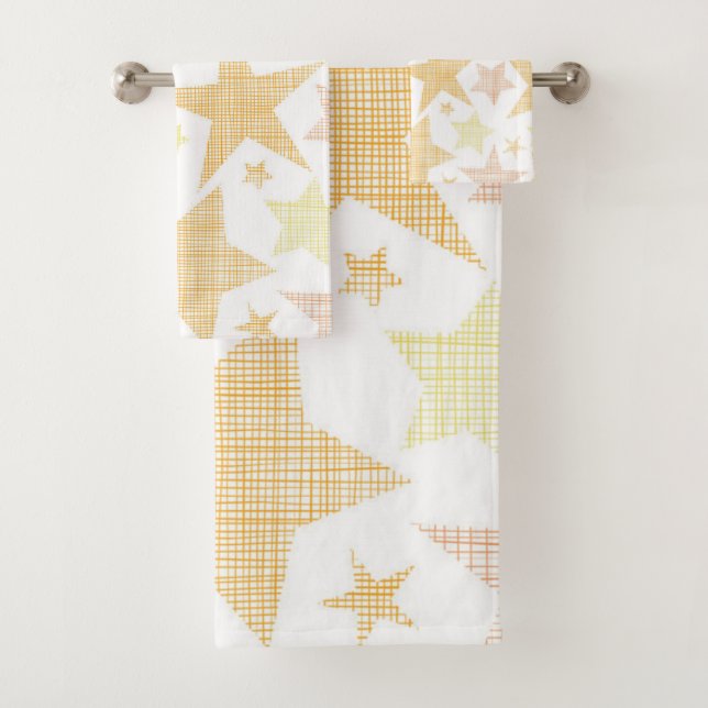 Stars pattern bath towel set (Insitu)