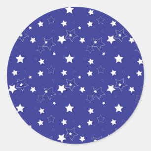 Stars pattern classic round sticker