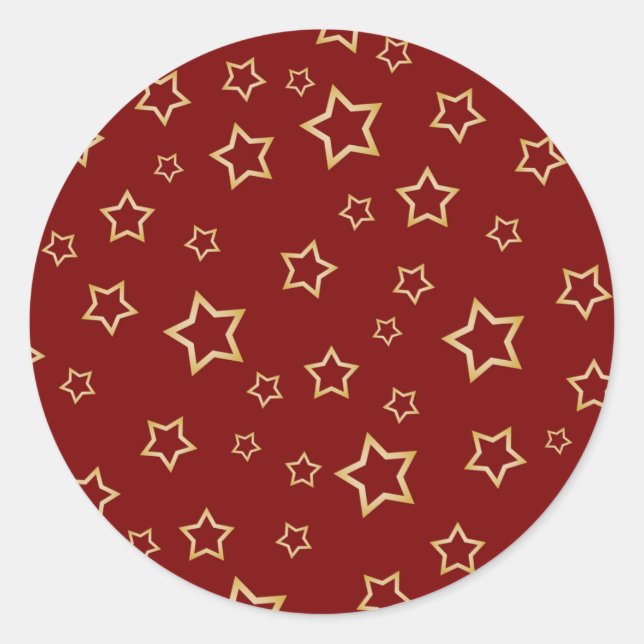 Stars pattern classic round sticker (Front)