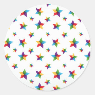 Stars pattern classic round sticker