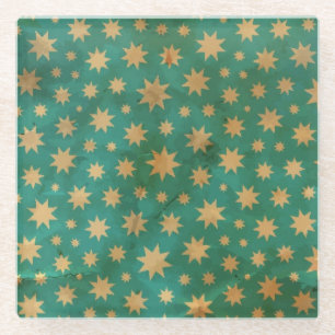 Stars pattern glass coaster
