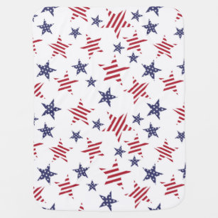 Stars pattern in colour of the USA flag Baby Blanket