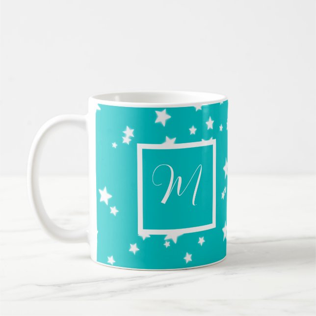 Stars Pattern Monogram Coffee Mug (Left)