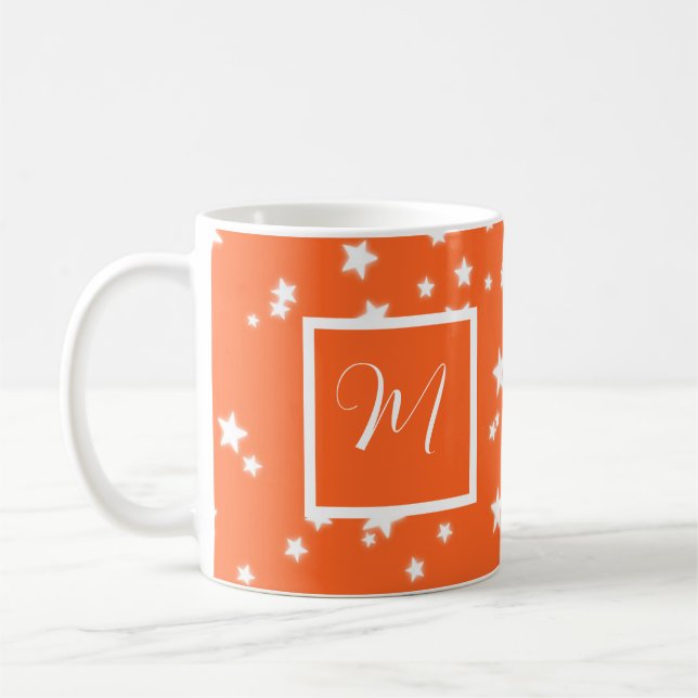 Stars Pattern Monogram Coffee Mug (Left)