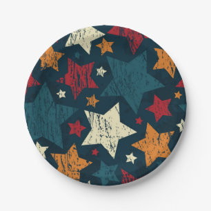 Stars pattern paper plate