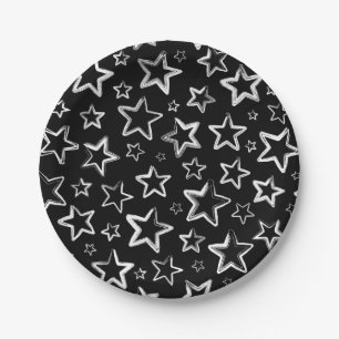Stars pattern paper plate