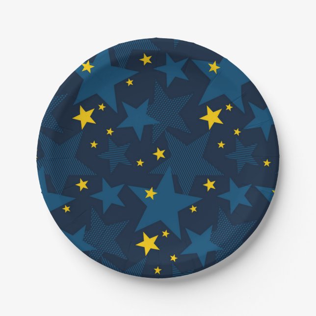 Stars pattern paper plate (Front)