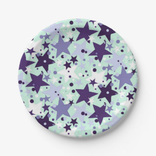 Stars pattern paper plate
