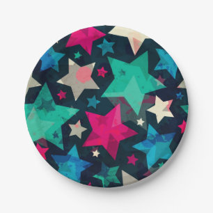 Stars pattern paper plate