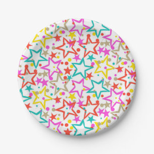 Stars pattern paper plate